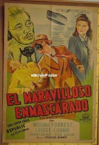 C623 MASKED MARVEL Argentinean movie poster '43 masked hero serial!