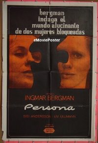 C649 PERSONA Argentinean movie poster '67 Ingmar Bergman, Ullmann