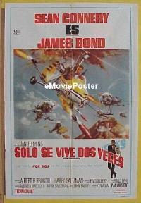 C748 YOU ONLY LIVE TWICE Argentinean movie poster '67 Connery IS Bond