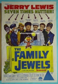 K054 FAMILY JEWELS Australian one-sheet movie poster '65 Jerry Lewis