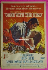 #1157 GONE WITH THE WIND Aust 1sh R1970s Terpning art of Gable carrying Leigh over burning Atlanta!
