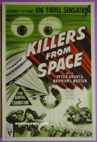 #6398 KILLERS FROM SPACE Aust 1sh '54 Graves 