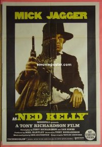 K102 NED KELLY Australian one-sheet movie poster '70 Mick Jagger, Kaye-Mason