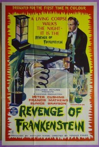 K117 REVENGE OF FRANKENSTEIN Australian one-sheet movie poster '69 Cushing