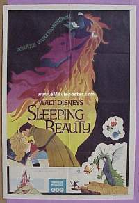 SLEEPING BEAUTY Aust 1sh R1970s Walt Disney cartoon fairy tale fantasy classic!