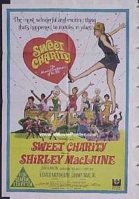 K145 SWEET CHARITY Australian one-sheet movie poster '69 Bob Fosse, MacLaine