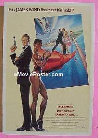 K158 VIEW TO A KILL Australian one-sheet movie poster '85 Moore, James Bond