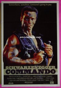 #1968 COMMANDO Aust 1sh '85 Schwarzenegger 