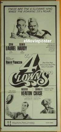 #152 4 CLOWNS Aust daybill '70 Laurel & Hardy 