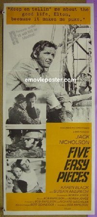 #1025 5 EASY PIECES Aust DB 70 Jack Nicholson