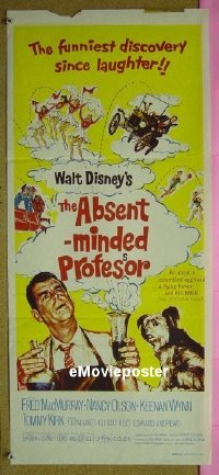 #163 ABSENT-MINDED PROFESSOR Aust daybill R70s Walt Disney, Flubber, Fred MacMurray in title role!
