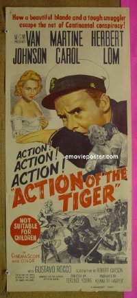 #1411 ACTION OF THE TIGER Aust daybill '57
