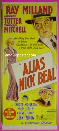 #8221 ALIAS NICK BEAL Aust db '49 Ray Milland 