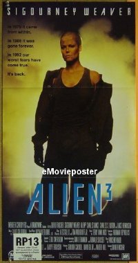 #177 ALIEN 3 daybill '92 Sigourney Weaver 
