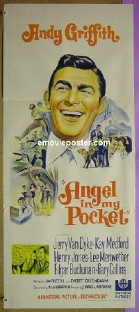 p044 ANGEL IN MY POCKET Australian daybill movie poster '69 Andy Griffith