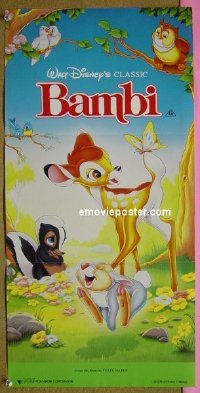 #7151 BAMBI Australian daybill movie poster R91 Disney classic!