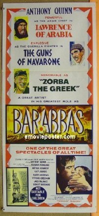 #7153 BARABBAS Australian daybill movie poster #2 '62 Quinn, Mangano