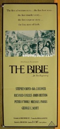 #8548 BIBLE Aust daybill 67 John Huston, Boyd 