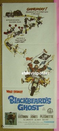 #238 BLACKBEARD'S GHOST Aust daybill R1976 Walt Disney, artwork of wacky invisible pirate Peter Ustinov!
