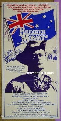 #1164 BREAKER MORANT Aust daybill '80 Bruce Beresford classic Aussie war movie!