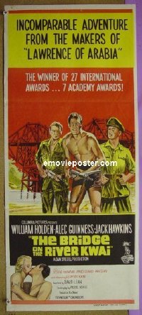 #7215 BRIDGE ON THE RIVER KWAI Australian daybill movie poster R60s