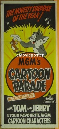 #1715 MGM'S CARTOON PARADE Aust daybill '50s Tom & Jerry