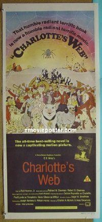 #7252 CHARLOTTE'S WEB Australian daybill movie poster '73 classic!