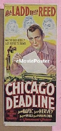 p162 CHICAGO DEADLINE Australian daybill movie poster '49 Alan Ladd