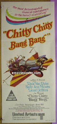p165 CHITTY CHITTY BANG BANG Australian daybill movie poster '69 Van Dyke