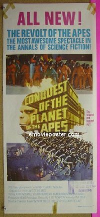 p181 CONQUEST OF THE PLANET OF THE APES Australian daybill movie poster '72