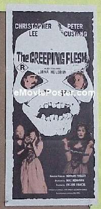 p195 CREEPING FLESH Australian daybill movie poster '72 Lee, Cushing