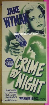 #6637 CRIME BY NIGHT Aust db '44 Jane Wyman 