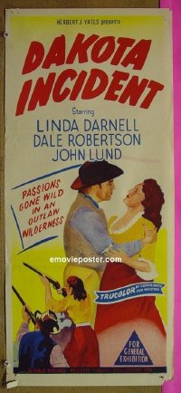 #7298 DAKOTA INCIDENT Australian daybill movie poster '56 Darnell