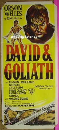 #7307 DAVID & GOLIATH Australian daybill movie poster '61 Welles