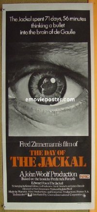 t212 DAY OF THE JACKAL Australian daybill movie poster '73 Fred Zinnemann