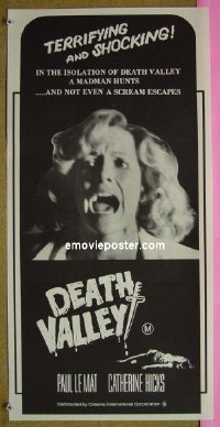 #7316 DEATH VALLEY Australian daybill movie poster '82 Hicks