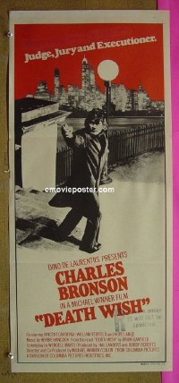 p214 DEATH WISH Australian daybill movie poster '74 Charles Bronson, Winner