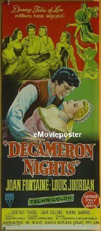 #334 DECAMERON NIGHTS daybill '53 Fontaine 