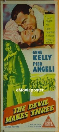 #342 DEVIL MAKES 3 daybill '52 Gene Kelly 