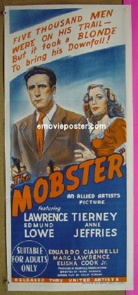 #8674 DILLINGER Aust daybill '55 Lawrence Tierney, Anne Jeffries, Mobster!