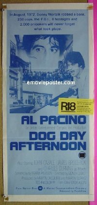 p234 DOG DAY AFTERNOON Australian daybill movie poster '75 Al Pacino, Lumet