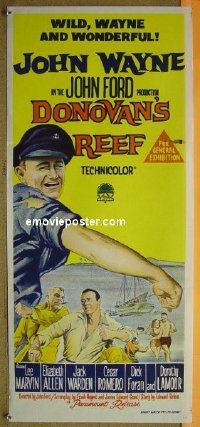 p235 DONOVAN'S REEF Australian daybill movie poster '63 John Wayne