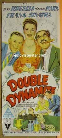 #349 DOUBLE DYNAMITE daybill '52 Groucho Marx 