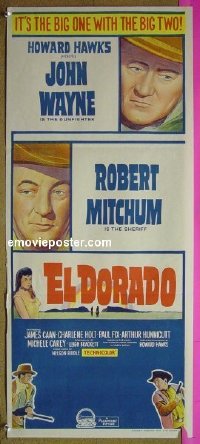 K409 EL DORADO Australian daybill movie poster '66 John Wayne, Mitchum