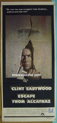 p251 ESCAPE FROM ALCATRAZ Australian daybill movie poster '79 Clint Eastwood