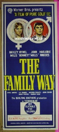 p262 FAMILY WAY Australian daybill movie poster '66 Hayley Mills,Boulting