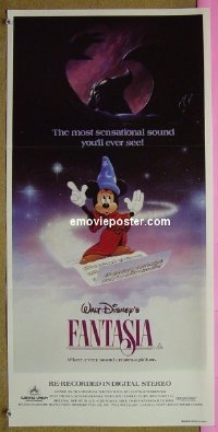 K428 FANTASIA Australian daybill movie poster R82 Mickey Mouse, Disney