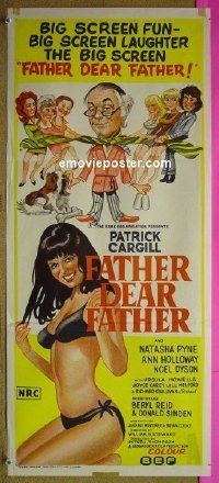 p266 FATHER DEAR FATHER Australian daybill movie poster '72 Patrick Cargill