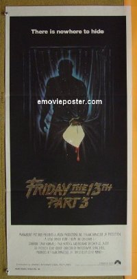 K456 FRIDAY THE 13th 3 - 3D Australian daybill movie poster '82 Savage, 3-D!