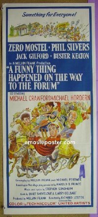 p311 FUNNY THING HAPPENED ON THE WAY TO THE FORUM Australian daybill movie poster '66